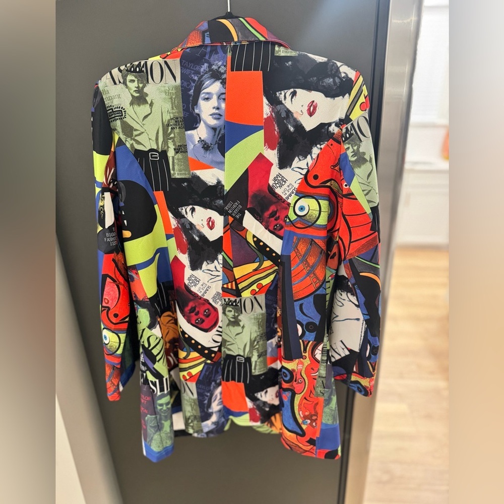 SHEIN Multicolor Abstract Women's Blazer - Picture 5 of 8
